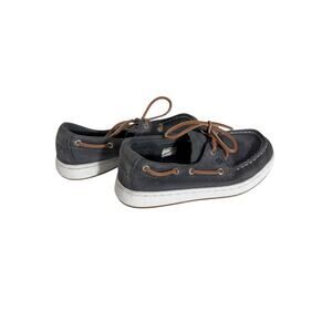 "SPERRY" Kids Cup Boat Shoe Leather Lace Up Walking Lounge Preppy Gray SZ 13M‎